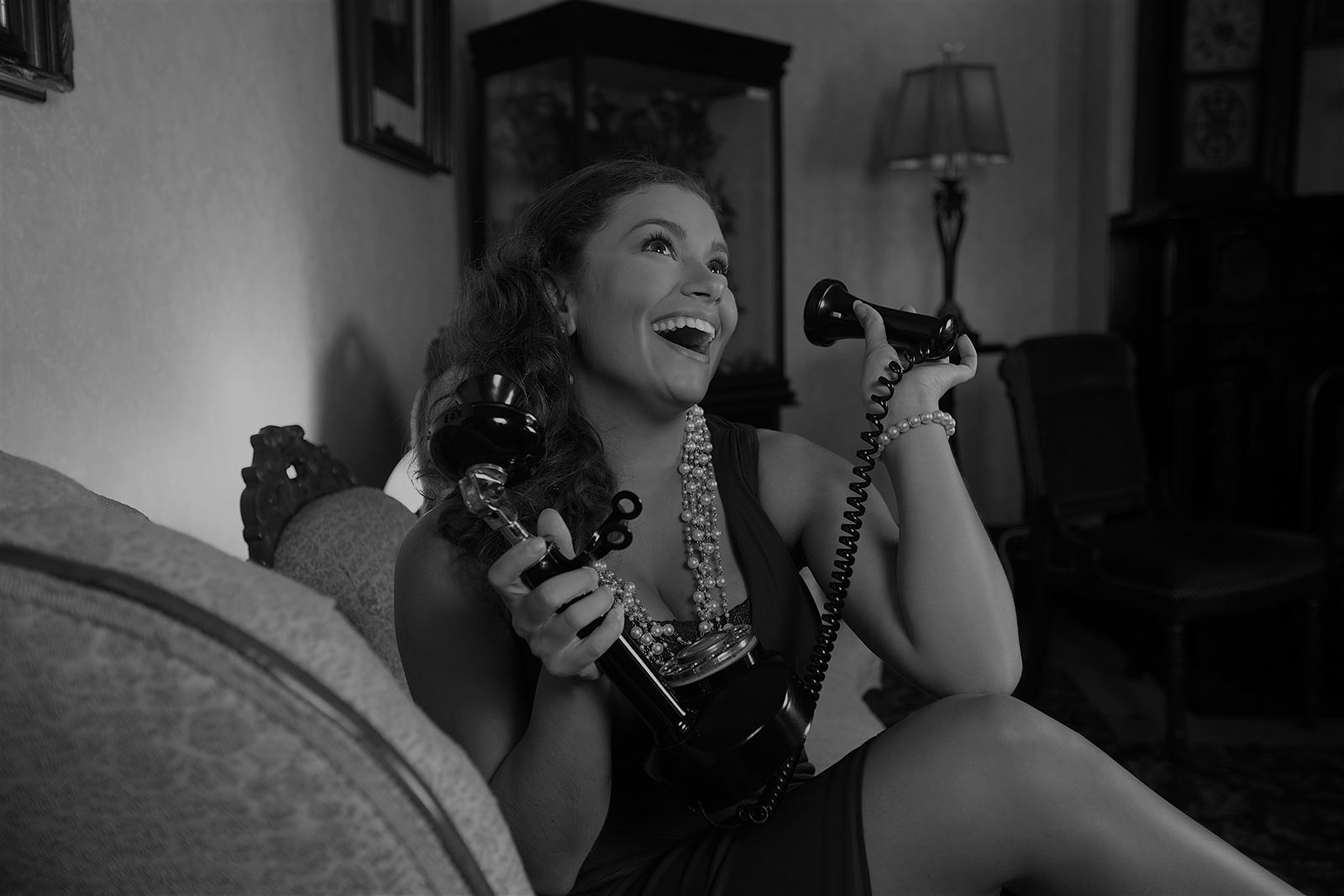 Guests enjoying a New Orleans murder mystery party